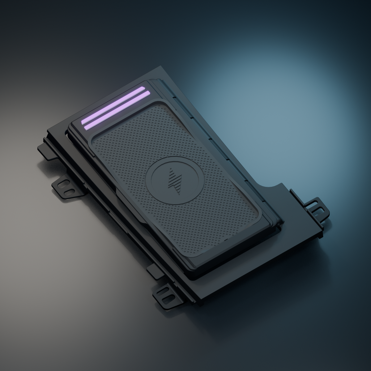 Acura TL 2004–2008 wireless charger — current CAD Blender lighting view